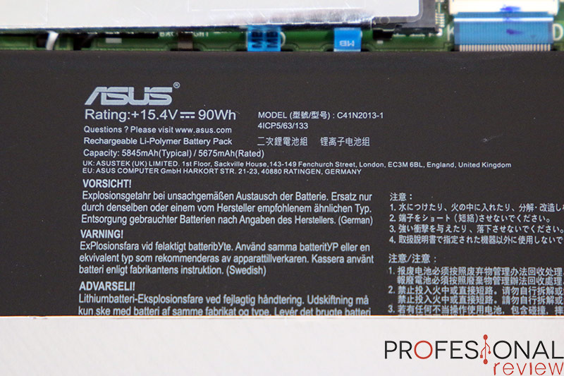 Asus ProArt Studiobook Pro 16 OLED Batería