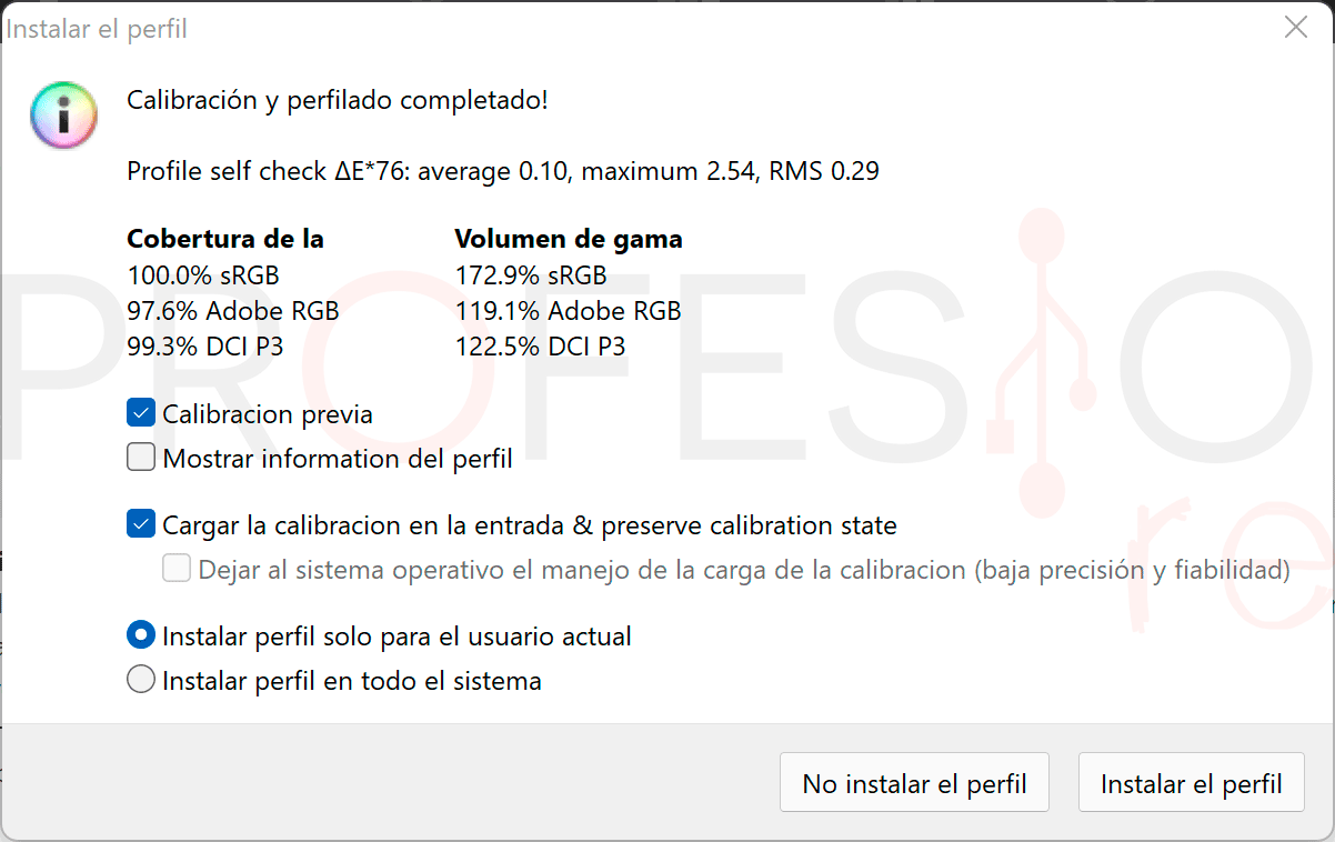 Asus Zenbook Pro 14 Duo OLED Calibración