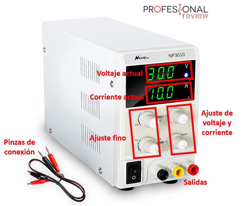 Fuente alimentación regulada, 1-15 V DC - Material de Laboratorio