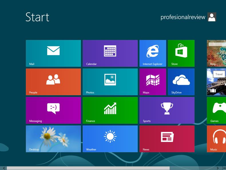 Windows 8 menu