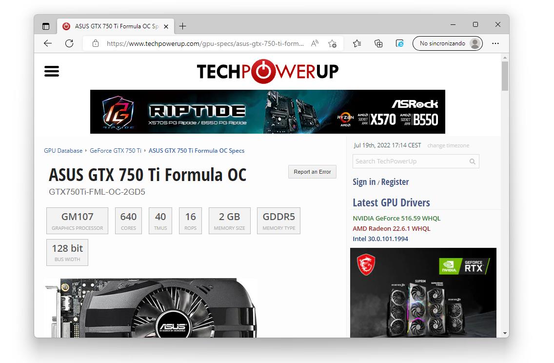 Especificaciones GPU-Z Techpowerup
