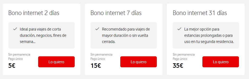 Bono Internet segunda residencia Vodafone