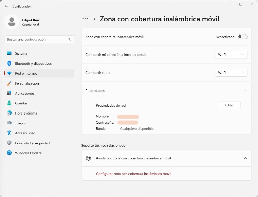 Cómo compartir tu WiFi con el punto de acceso de Windows 11 Cómo compartir tu WiFi con el punto de acceso de Windows 11