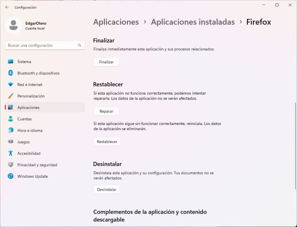 Cómo restablecer una aplicación sin desinstalar en Windows 11