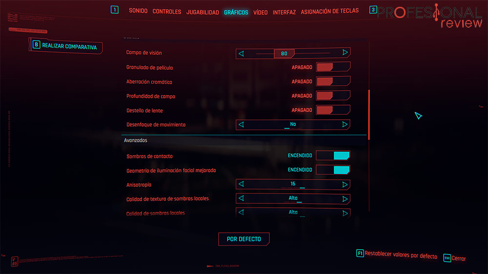 ajustes gráficos más fps