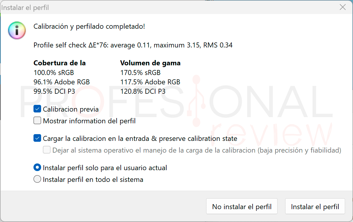 Asus Zenbook Pro 14 OLED Calibración