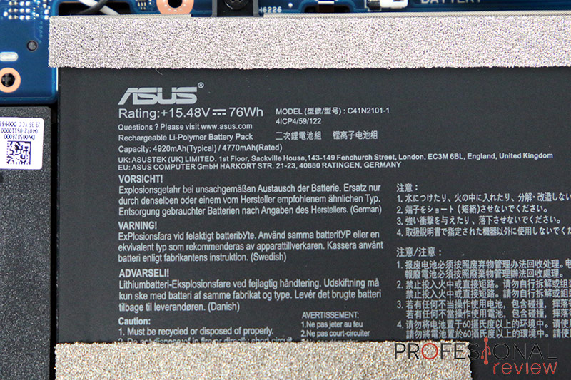 Asus Zenbook Pro 14 OLED Batería