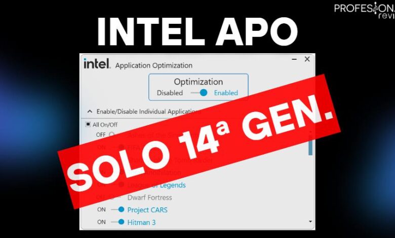 Intel APO 13 12 generacion
