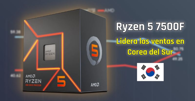 Ryzen 5 7500F es el CPU más popular en Corea del Sur, mientras AMD lidera por sobre Intel