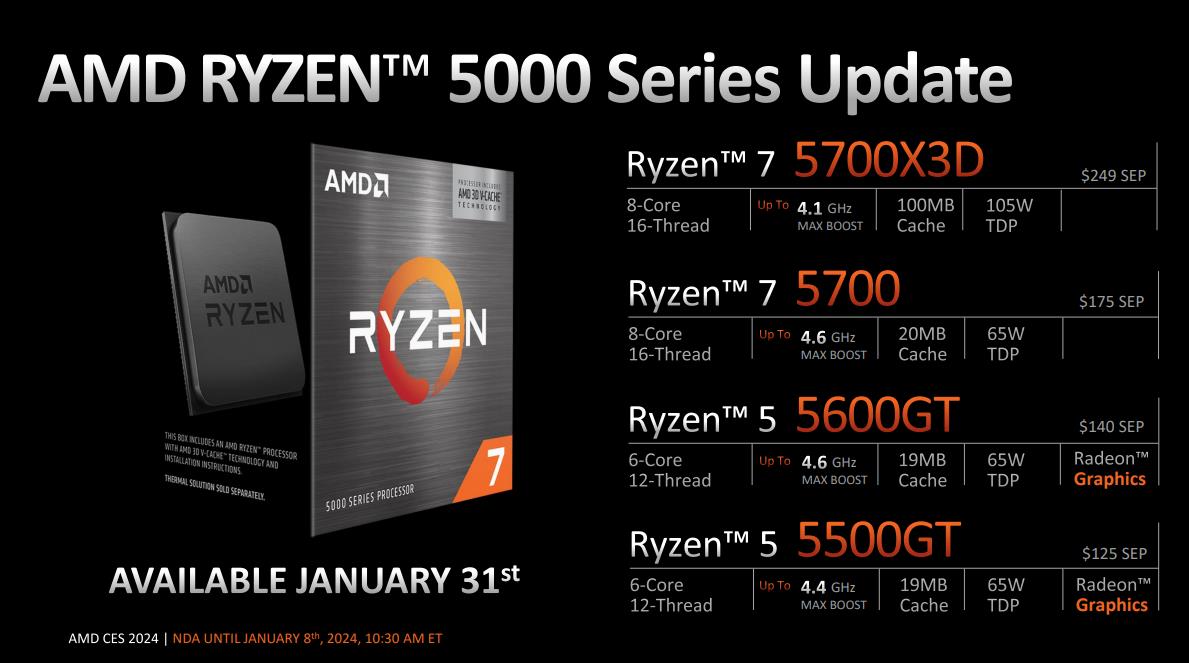 AMD Ryzen 5700X3D 5700 5600GT 5500GT