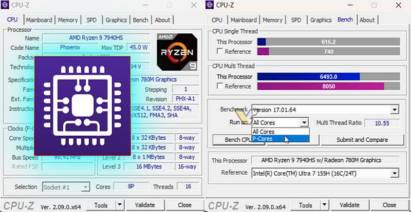 CPU-Z 2.09 recibe el soporte para Intel Core Arrow Lake y AMD ‘Hawk Point’
