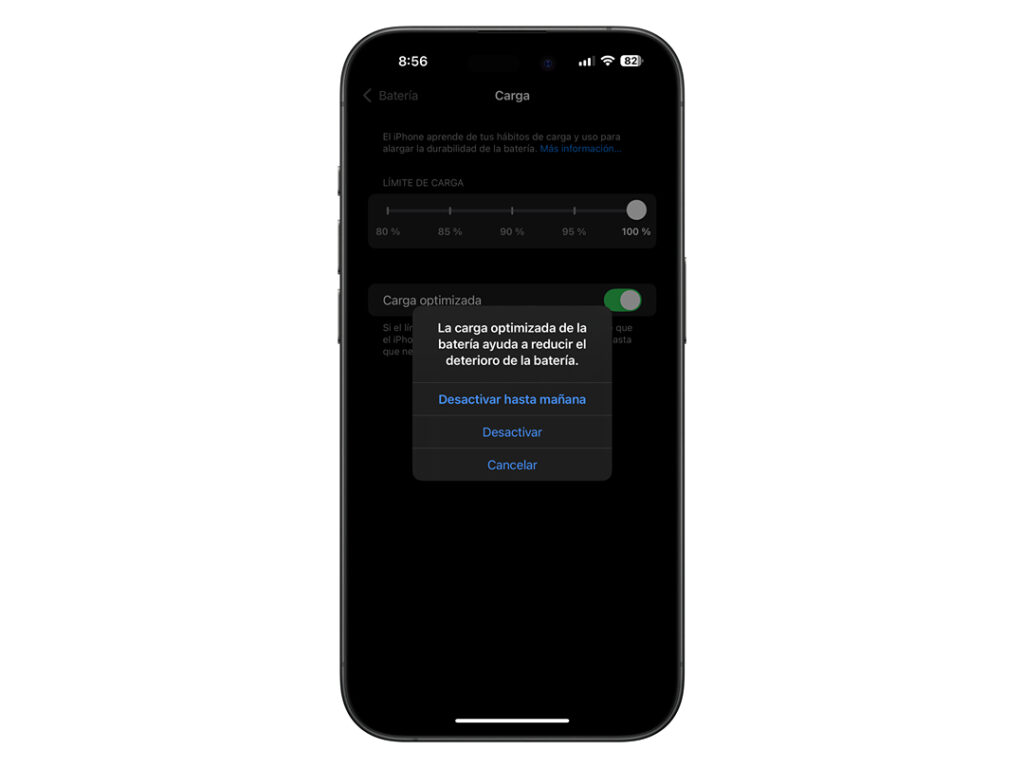 carga optimizada iPhone