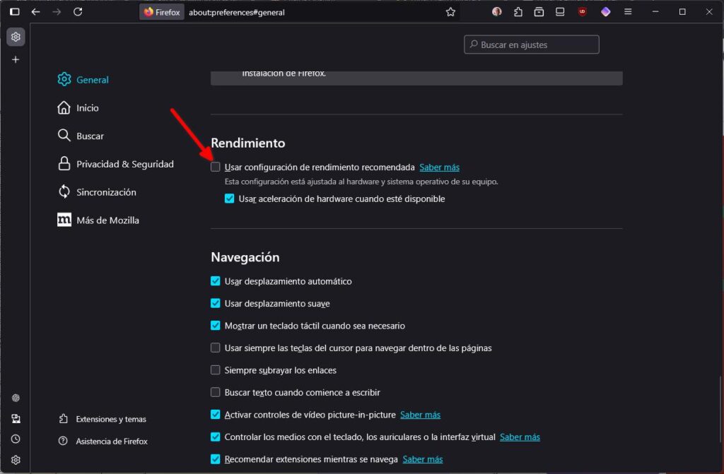 Mejorar el rendimiento de Firefox Mejorar el rendimiento de Firefox