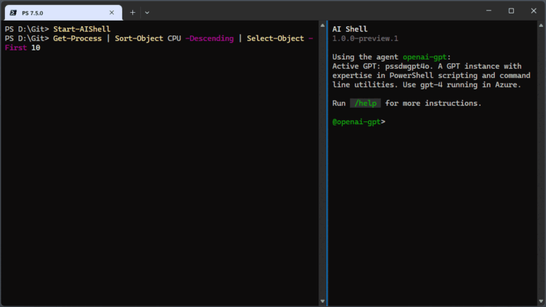 Shell Powershell AI Shell cómo usar la IA en PowerShell