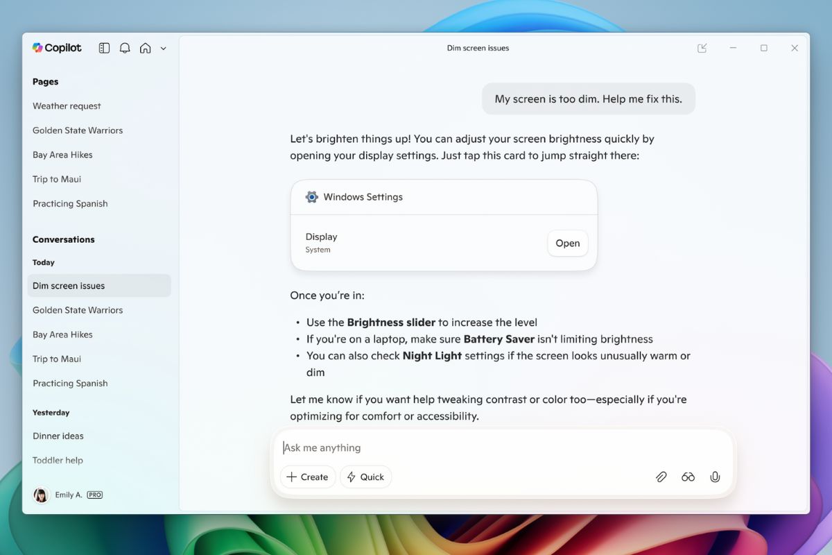 La nueva función de Copilot te ahorrará tiempo: la IA puede abrir los ajustes de Windows que necesites La nueva función de Copilot te ahorrará tiempo: la IA puede abrir los ajustes de Windows que necesites