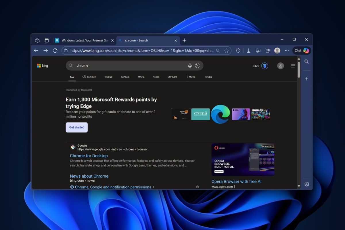 Microsoft sube la apuesta para que no descargues Chrome: ahora regala tarjetas regalo desde Bing Microsoft sube la apuesta para que no descargues Chrome: ahora regala tarjetas regalo desde Bing