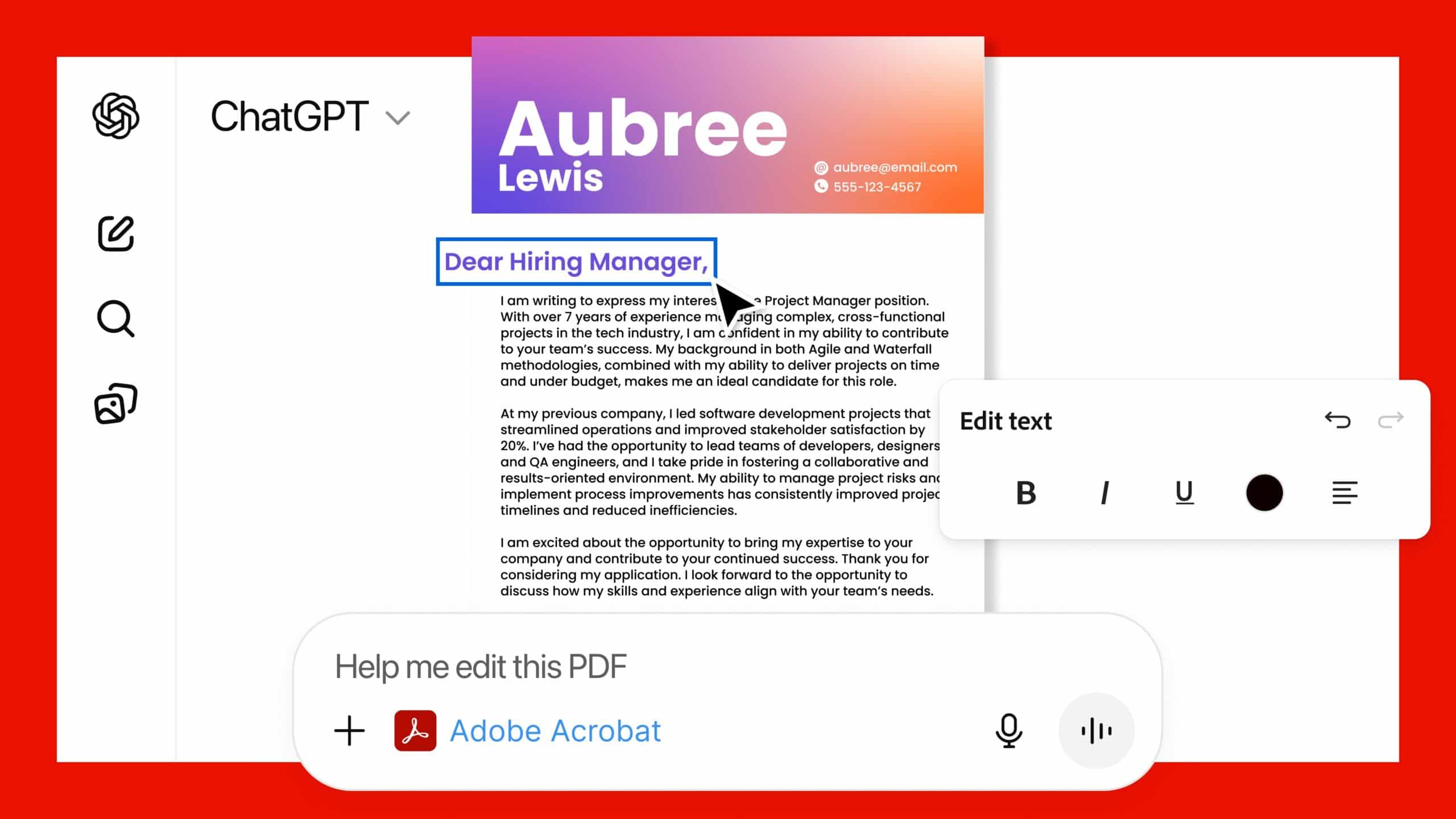 Photoshop, Express y Acrobat llegan a ChatGPT: así puedes editar fotos y documentos usando solo el chat