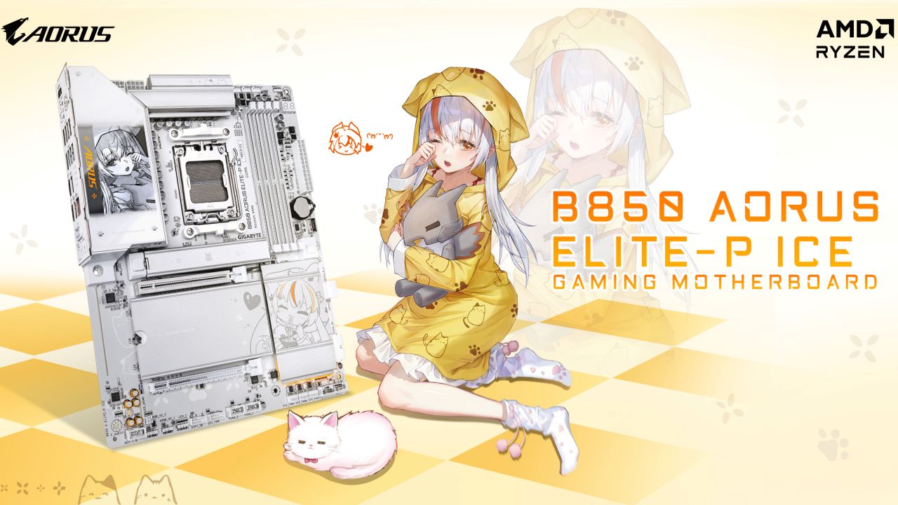 Gigabyte presenta la placa B850 AORUS ELITE-P ICE: anime y potencia en una sola placa