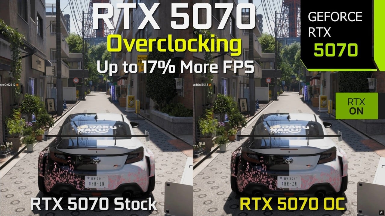 RTX 5070 Stock vs OC: Hasta +17% de rendimiento en 11 juegos