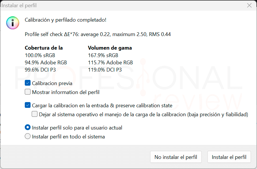 MSI Prestige 13 AI+ A3MG Review MSI Prestige 13 AI+ A3MG Calibración