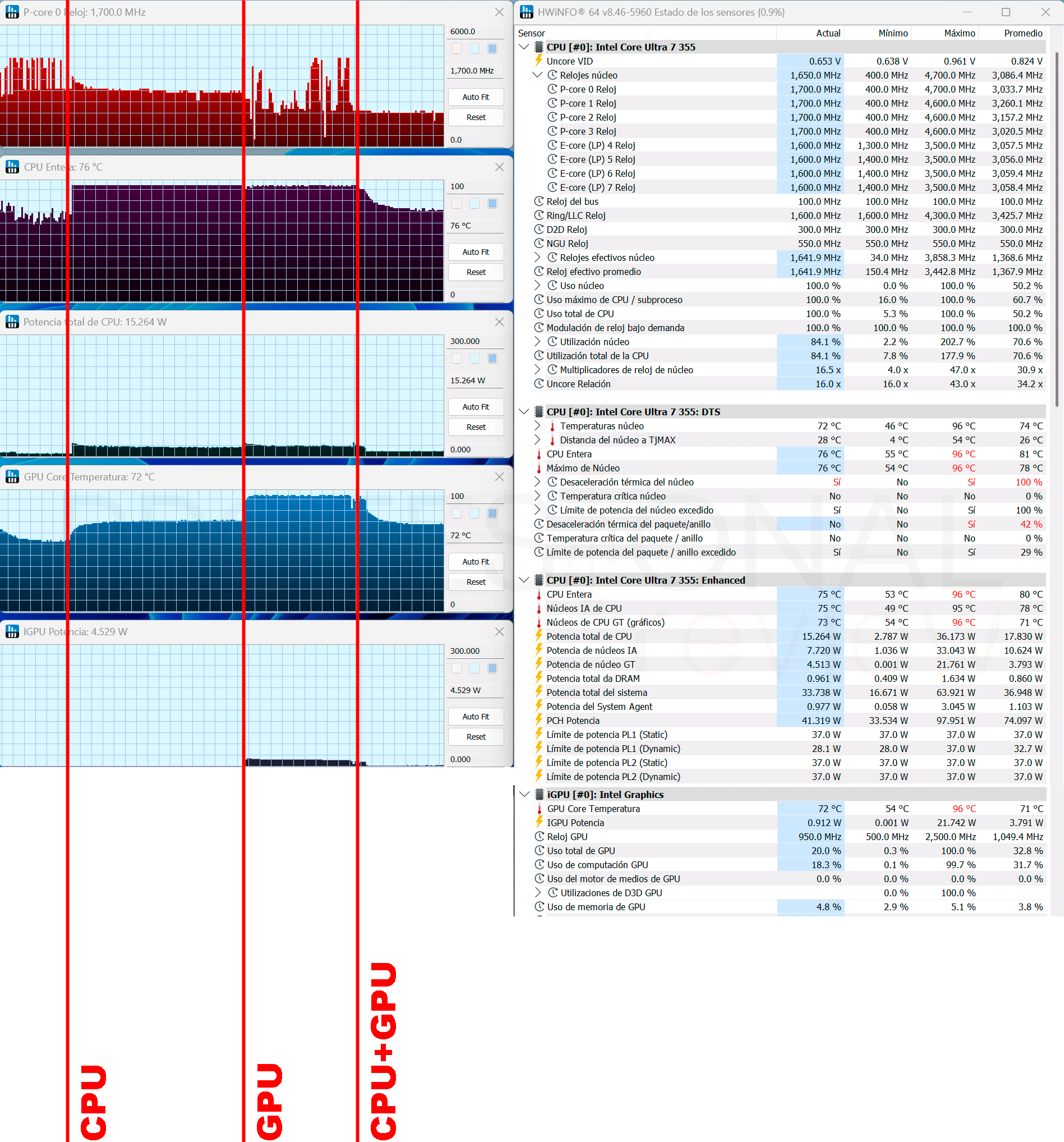 MSI Prestige 13 AI+ A3MG Review MSI Prestige 13 AI+ A3MG Temperaturas