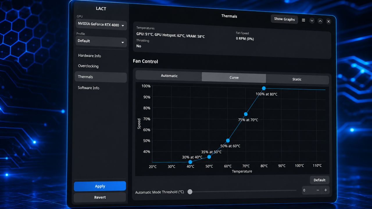 LACT 0.10.0 añade ajuste de GPU Nvidia en Linux con aumento de voltaje y monitoreo GDDR7