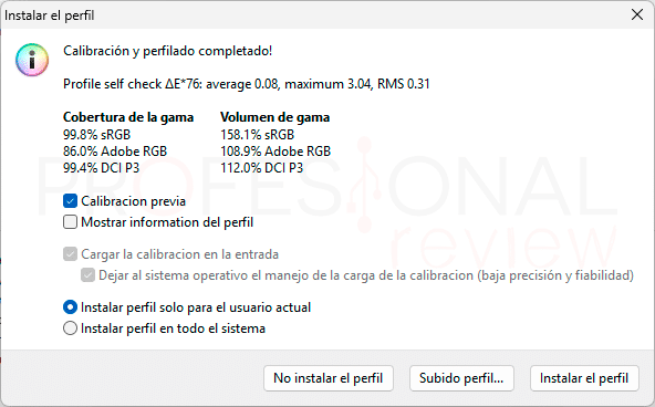 ASUS ROG Swift OLED PG27AQWP-G EDITION 20 Review ASUS ROG Swift OLED PG27AQWP-G EDITION 20 Calibración